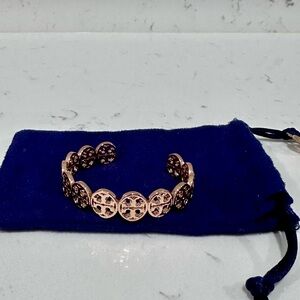 Tory Burch Rose Gold Logo Bracelet